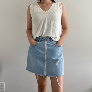 Zara TRF Zip Denim Skirt